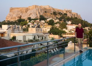 View from pool deck of the hotel.